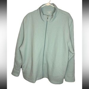Allison Daley Womens Full Zip Womens Sweater Blue Plus Size 3X